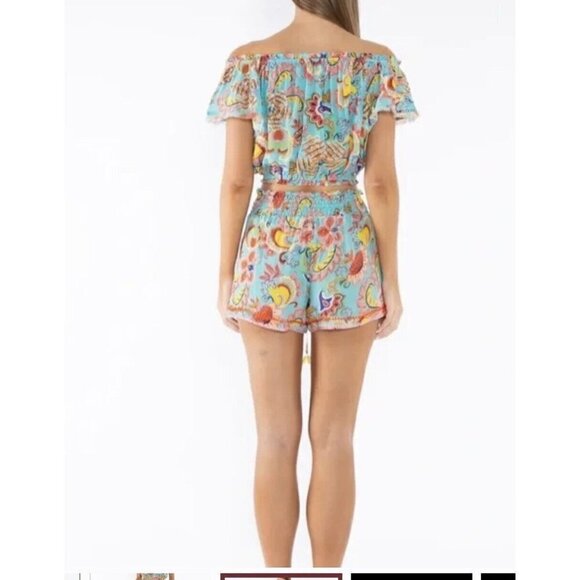 Taj by Sabrina Crippa Canna Shorts Embroidered Floral Size Small NWTS NEW (O) - Picture 3 of 12